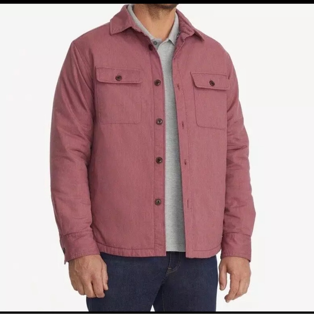 Untuckit Red Ziraldo Flannel Quilted Lined ButtonDown Shirt Jacket/Shacket NWT M